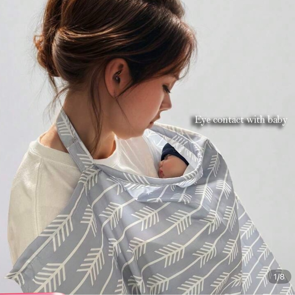 Gray and White Nursing Cover